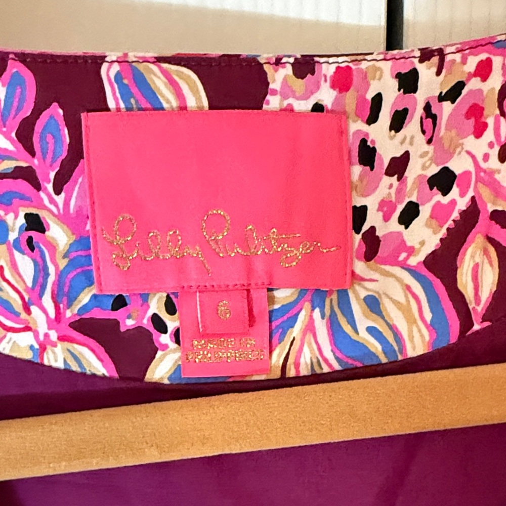 NWOT Lilly Pulitzer Floral Purple Wrap Dress - Picture 2 of 8